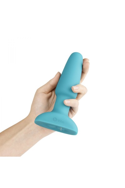 Голубая вибропробка с ротацией шариков RIMMING REMOTE CONTROL PLUG TEAL - 15,2 см.