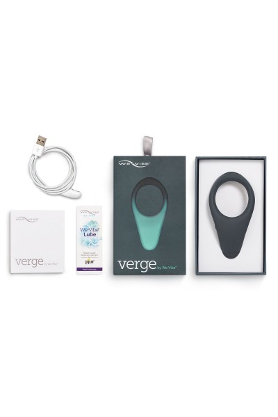 Чёрное эрекционное виброкольцо We-vibe Verge