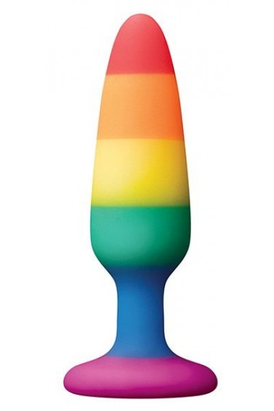 Разноцветная анальная втулка RAINBOW ANAL PLUG SMALL - 11 см.