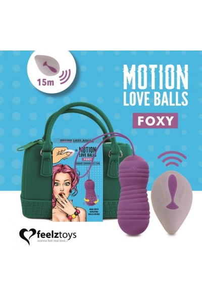 Фиолетовые вагинальные шарики с вращением бусин Remote Controlled Motion Love Balls Foxy