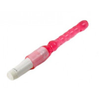 Красный анальный стимулятор с вибрацией - 23,5 см.