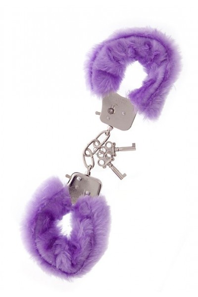 Фиолетовые меховые наручники METAL HANDCUFF WITH PLUSH LAVENDER