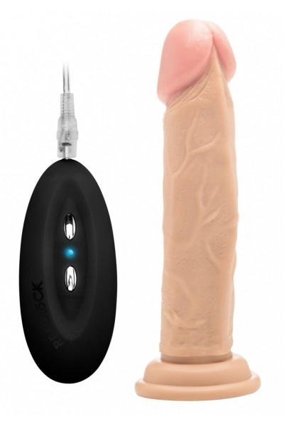 Телесный вибратор-реалистик Vibrating Realistic Cock 8  - 20 см.