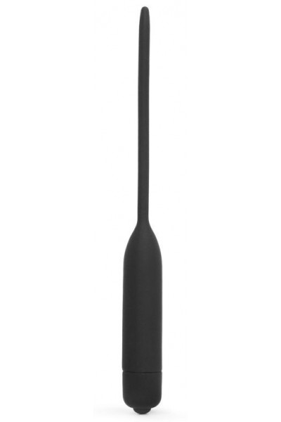 Черный уретральный виброплаг Silicone Vibrating Urethral Dilator - 21 см.