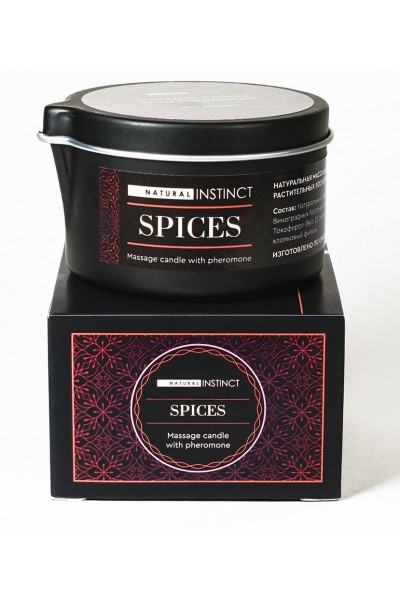 Массажная свеча с феромонами Natural Instinct SPICES - 70 мл.