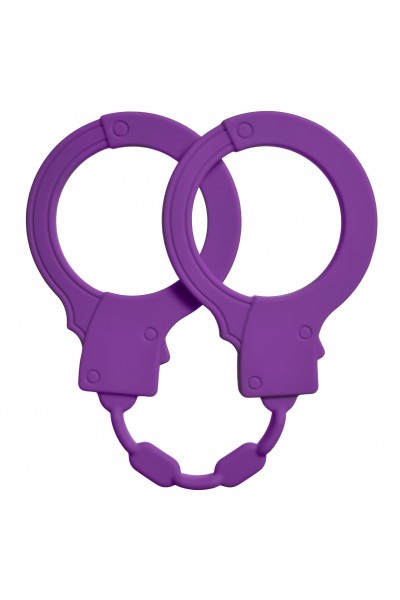 Фиолетовые силиконовые наручники Stretchy Cuffs Purple