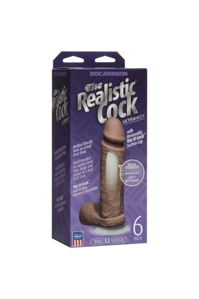 Фаллоимитатор-мулат The Realistic Cock ULTRASKYN 6” - 19,8 см.