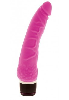 Розовый вибратор-реалистик с венками PURRFECT SILICONE CLASSIC 7.1INCH PINK  - 18 см.