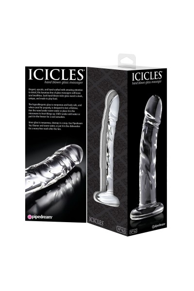 Прозрачный стеклянный фаллоимитатор Icicles №62 - 16,5 см.