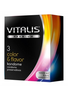 Цветные ароматизированные презервативы VITALIS PREMIUM color   flavor - 3 шт.