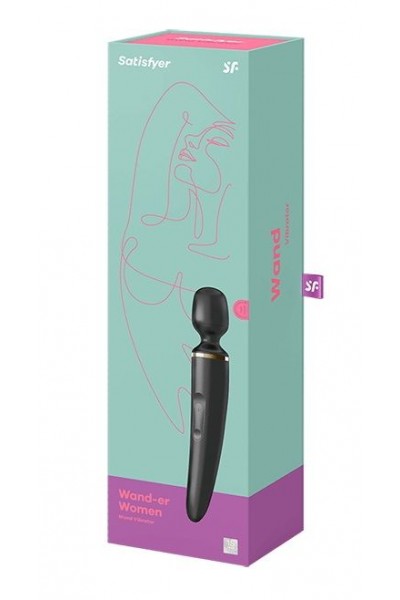 Черный вибратор Satisfyer Wand-er Woman