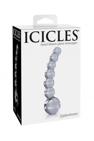 Прозрачный стеклянный стимулятор Icicles №66 - 12 см.