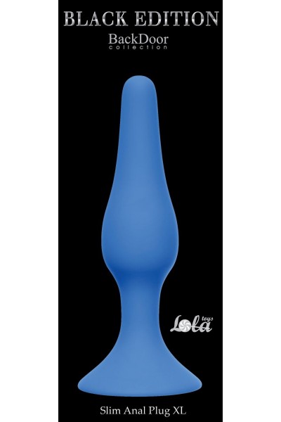 Синяя анальная пробка Slim Anal Plug XL - 15,5 см.