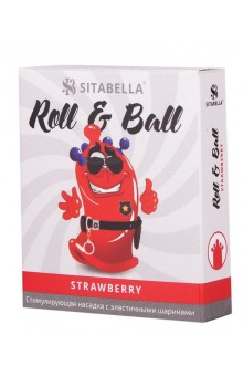 Стимулирующий презерватив-насадка Roll   Ball Strawberry