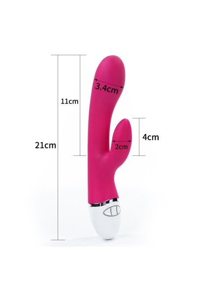 Розовый вибратор-кролик Dreamer Rechargeable Vibrator - 21 см.