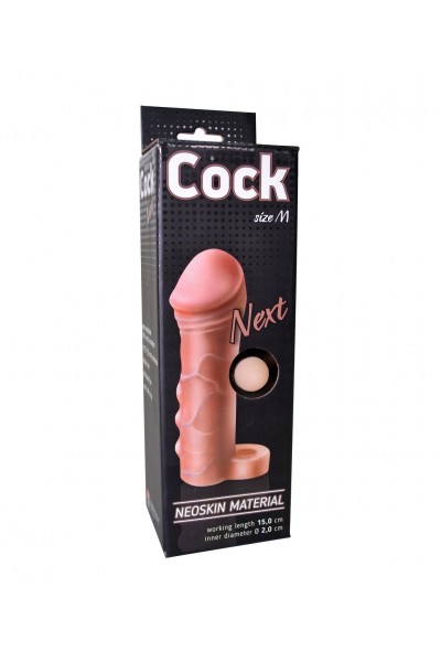 Фаллоудлинитель с кольцом COCK size M - 15 см.