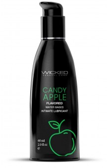 Лубрикант с ароматом сахарного яблока Wicked Aqua Candy Apple - 60 мл.