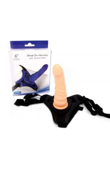 Телесный поясной страпон Strap On Harness with Silicon Dildo - 14 см.