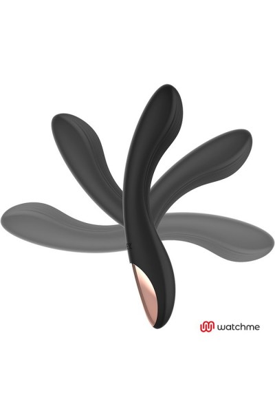 Черный вибратор с пультом-часами Anne s Desire Curve G-Spot Vibe Wireless Watchme - 20,5 см.