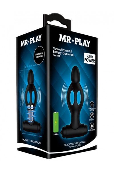 Черная анальная вибропробка Mr.Play - 11,8 см.