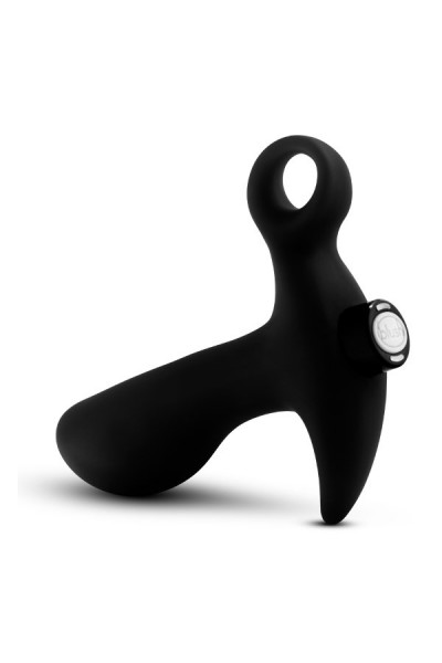 Черный анальный вибратор Silicone Vibrating Prostate Massager 01 - 10,8 см.