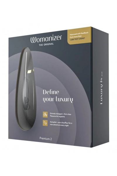 Черный клиторальный стимулятор Womanizer Premium 2