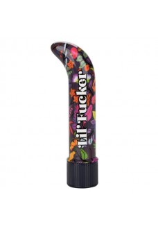 Черный мини-вибратор с цветочным принтом Lil Fucker Mini G-Spot Vibrator - 12,75 см.