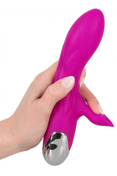 Лиловый вибратор-кролик Super Soft Silicone Sucking Vibrator - 20 см.