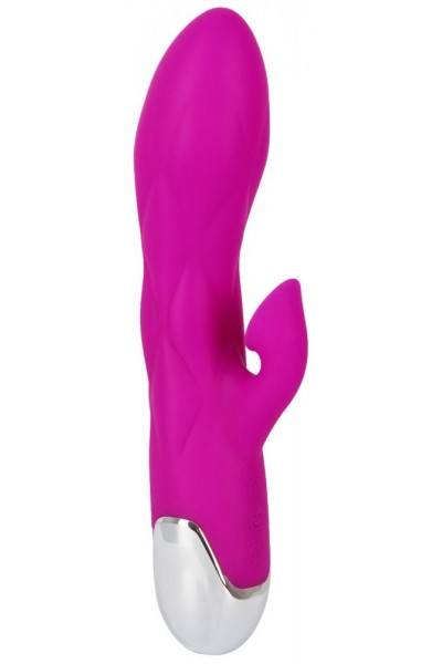 Лиловый вибратор-кролик Super Soft Silicone Sucking Vibrator - 20 см.