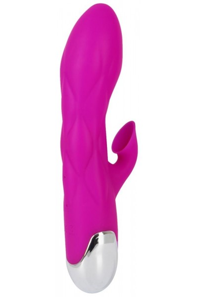 Лиловый вибратор-кролик Super Soft Silicone Sucking Vibrator - 20 см.