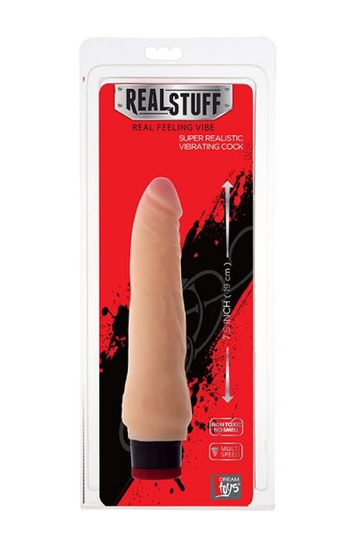 Телесный вибратор-реалистик REALSTUFF 7.5INCH VIBRATOR - 19 см.