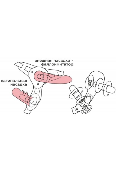 Женский страпон LESBI с вагинальной пробочкой - 17 см.