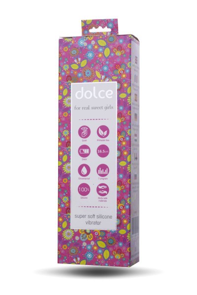 Ярко-розовый вибратор Dolce Leo - 16,5 см.