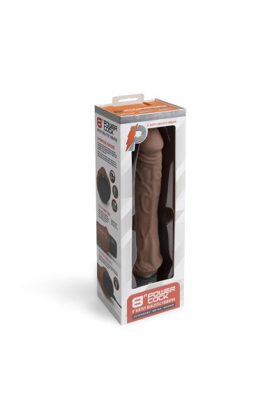 Коричневый вибратор-реалистик 8  Girthy Realistic Vibrator - 24,5 см.