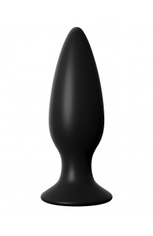 Чёрная большая анальная вибропробка Large Rechargeable Anal Plug - 13,5 см.