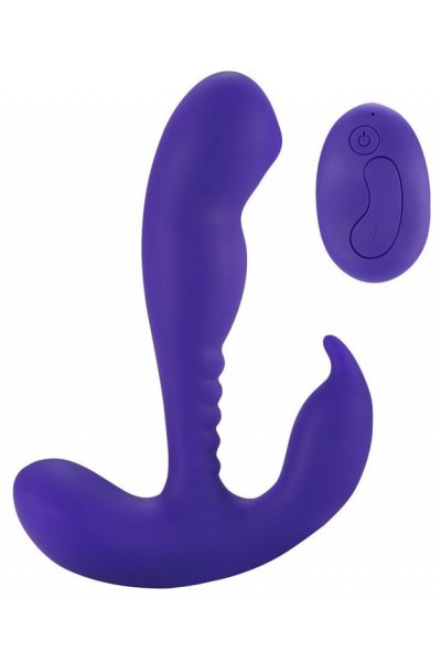 Фиолетовый стимулятор простаты Remote Control Prostate Stimulator with Rolling Ball - 13,3 см.