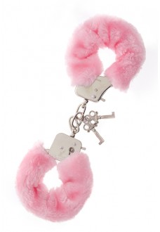 Металлические наручники с розовой меховой опушкой METAL HANDCUFF WITH PLUSH PINK