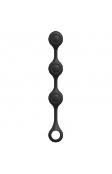 Черные утяжеленные анальные шарики Anal Essentials Weighted Silicone Anal Balls - 34,3 см.