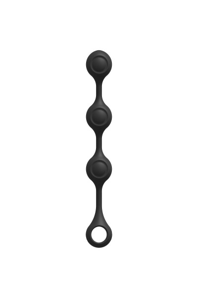 Черные утяжеленные анальные шарики Anal Essentials Weighted Silicone Anal Balls - 34,3 см.