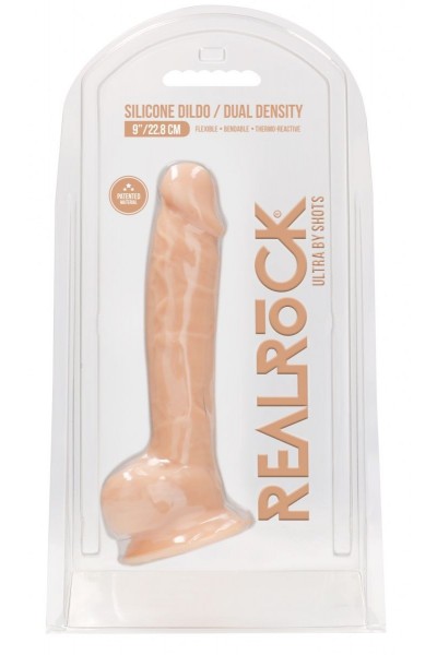 Телесный фаллоимитатор Silicone Dildo With Balls - 22,8 см.