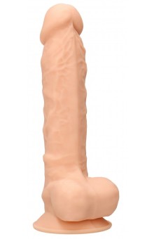 Телесный фаллоимитатор Silicone Dildo With Balls - 22,8 см.