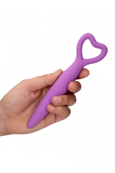 Набор фиолетовых вагинальных расширителей с вибропулей Silicone Vaginal Dilator Set