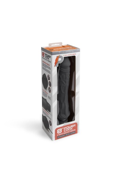 Черный вибратор-реалистик 8  Girthy Realistic Vibrator - 24,5 см.