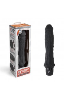 Черный вибратор-реалистик 8  Girthy Realistic Vibrator - 24,5 см.