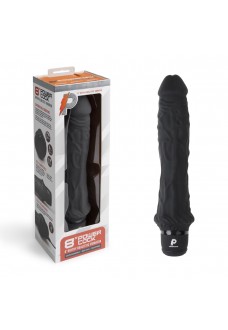 Черный вибратор-реалистик 8  Girthy Realistic Vibrator - 24,5 см.