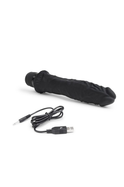 Черный вибратор-реалистик 8  Girthy Realistic Vibrator - 24,5 см.