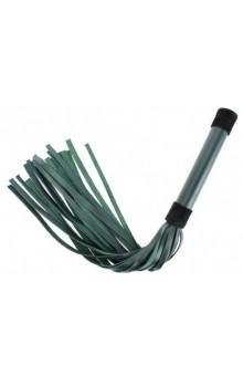 Изумрудная плеть Emerald Leather Whip с гладкой ручкой - 45 см.