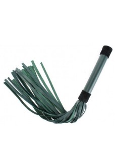 Изумрудная плеть Emerald Leather Whip с гладкой ручкой - 45 см.