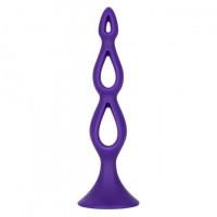 Фиолетовая анальная елочка Silicone Triple Probe - 14,5 см.