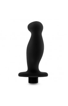 Черный анальный вибромассажёр Silicone Vibrating Prostate Massager 02 - 10,8 см.